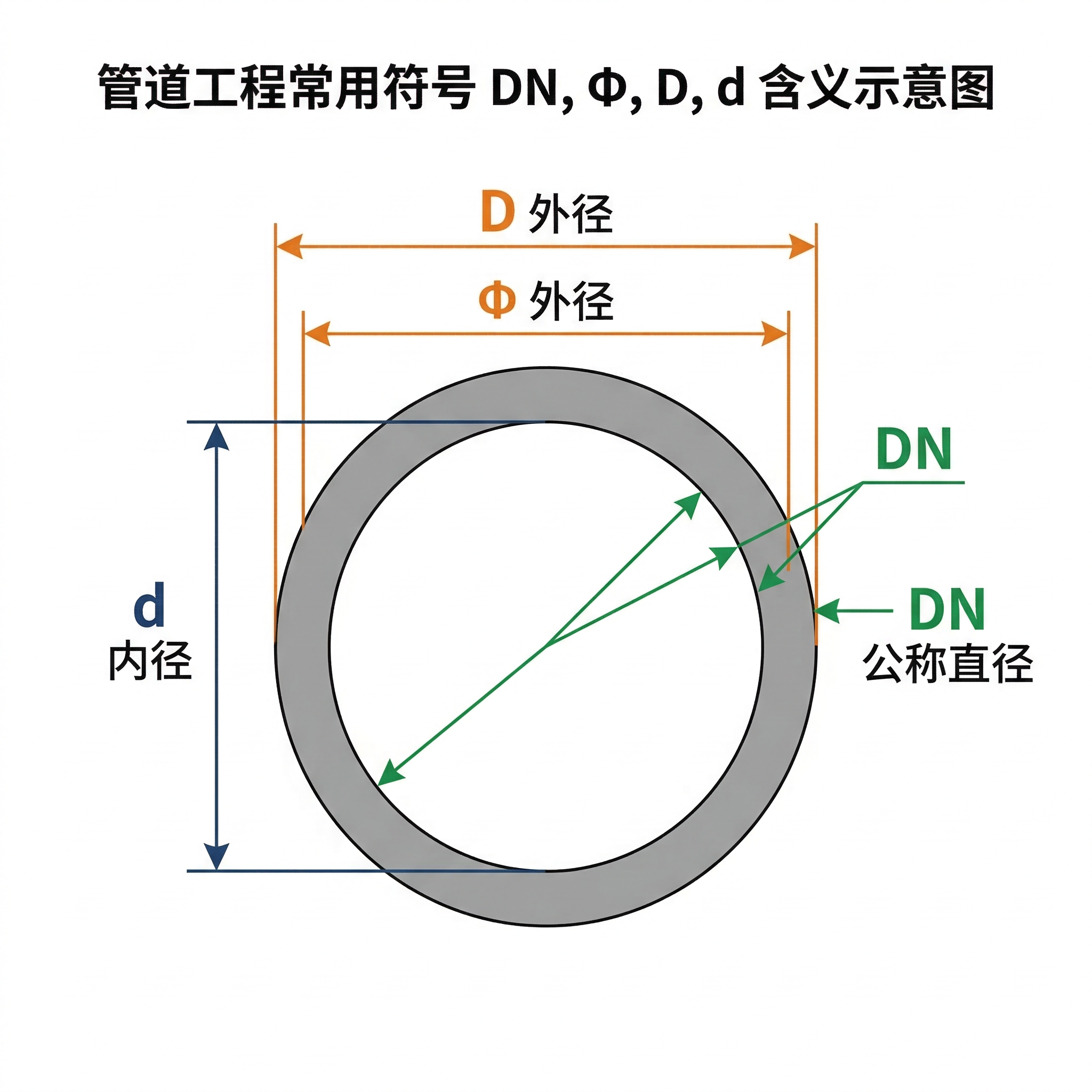 一文搞懂工业管道密码：DN、Φ、D含义...